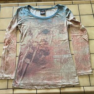 Vintage Harley-Davidson Graphic Long Sleeve Top